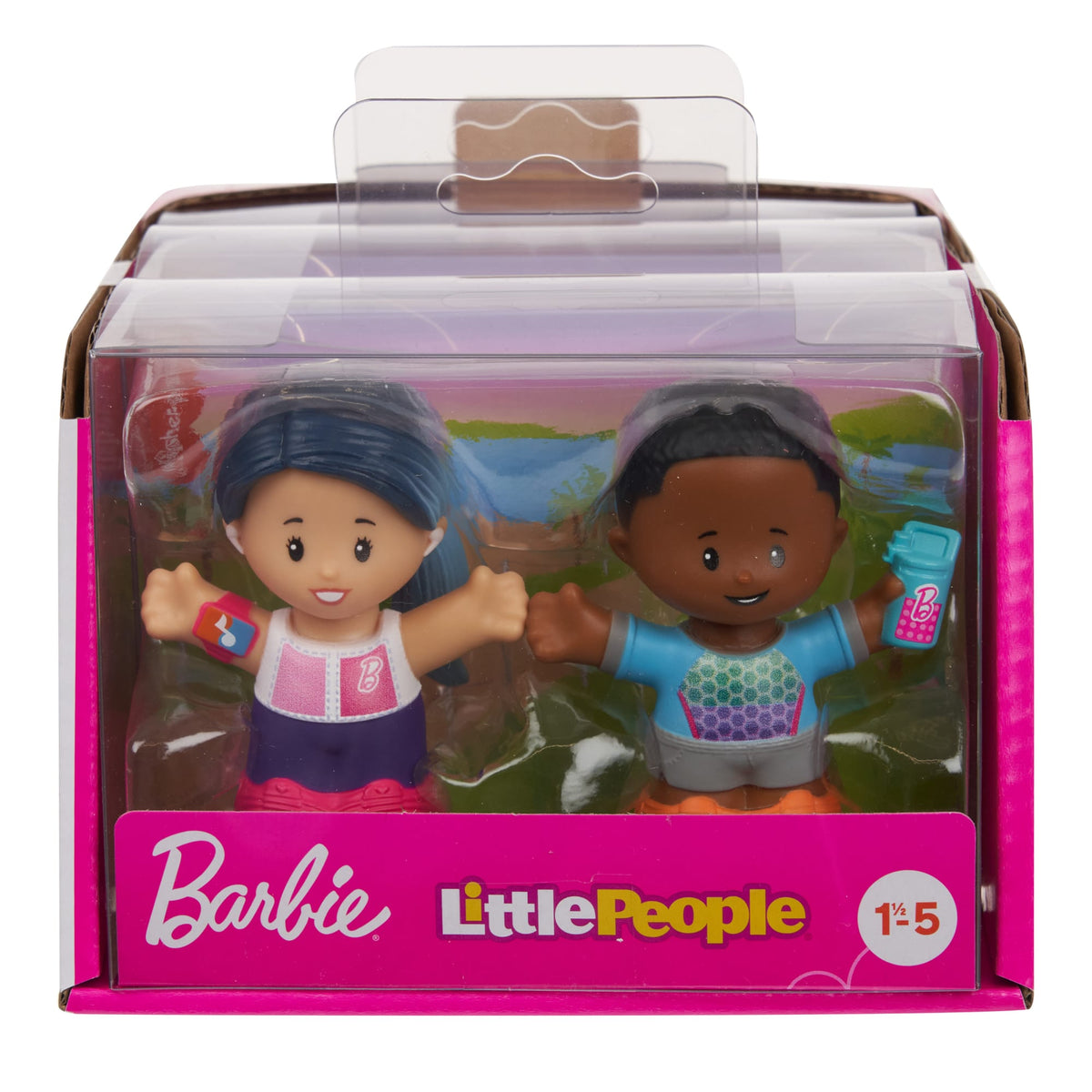Little People Barbie Toy Set, 2 Wellness-Themed Character Figures, Toddler Toy