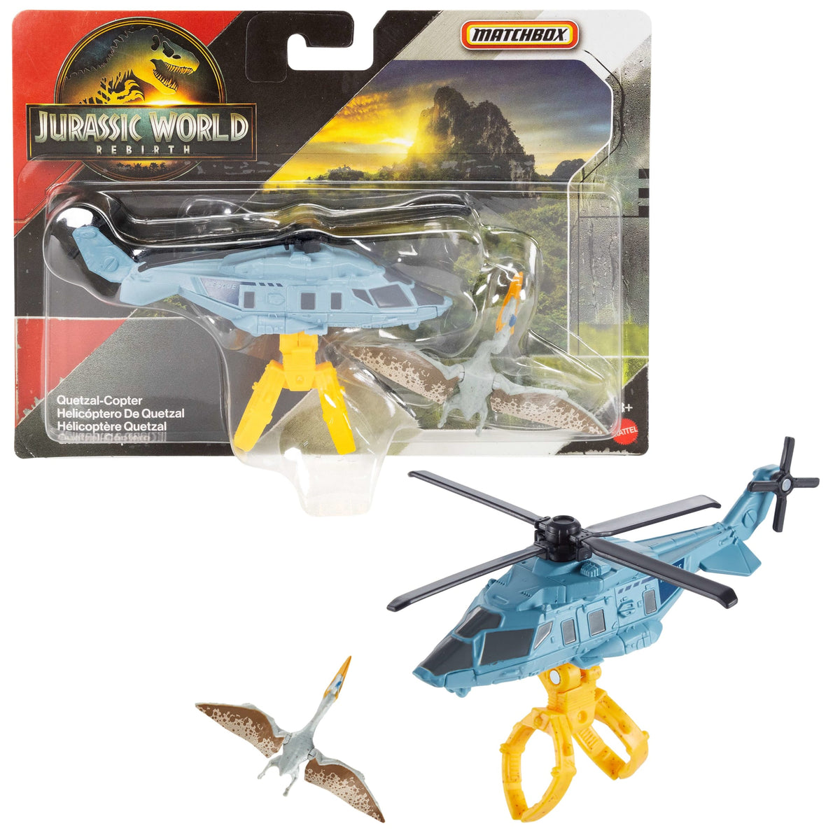 Transporteur de Dinosaures Jurassicworld de Matchbox, Voiture Ou Camion Jouet et 1Ou 2Mini-Dinosaures (Les Modèles Peuvent Varier)