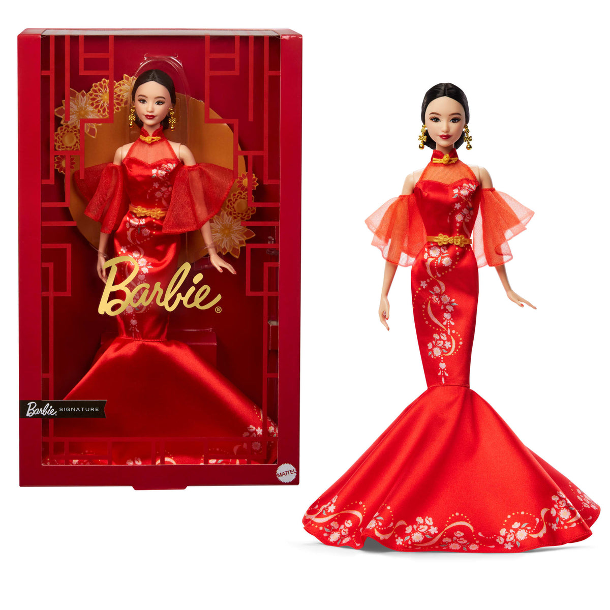 Barbie Signature Lunar New Year Barbie Doll Collectible With Qipao Dress & Golden Accessories