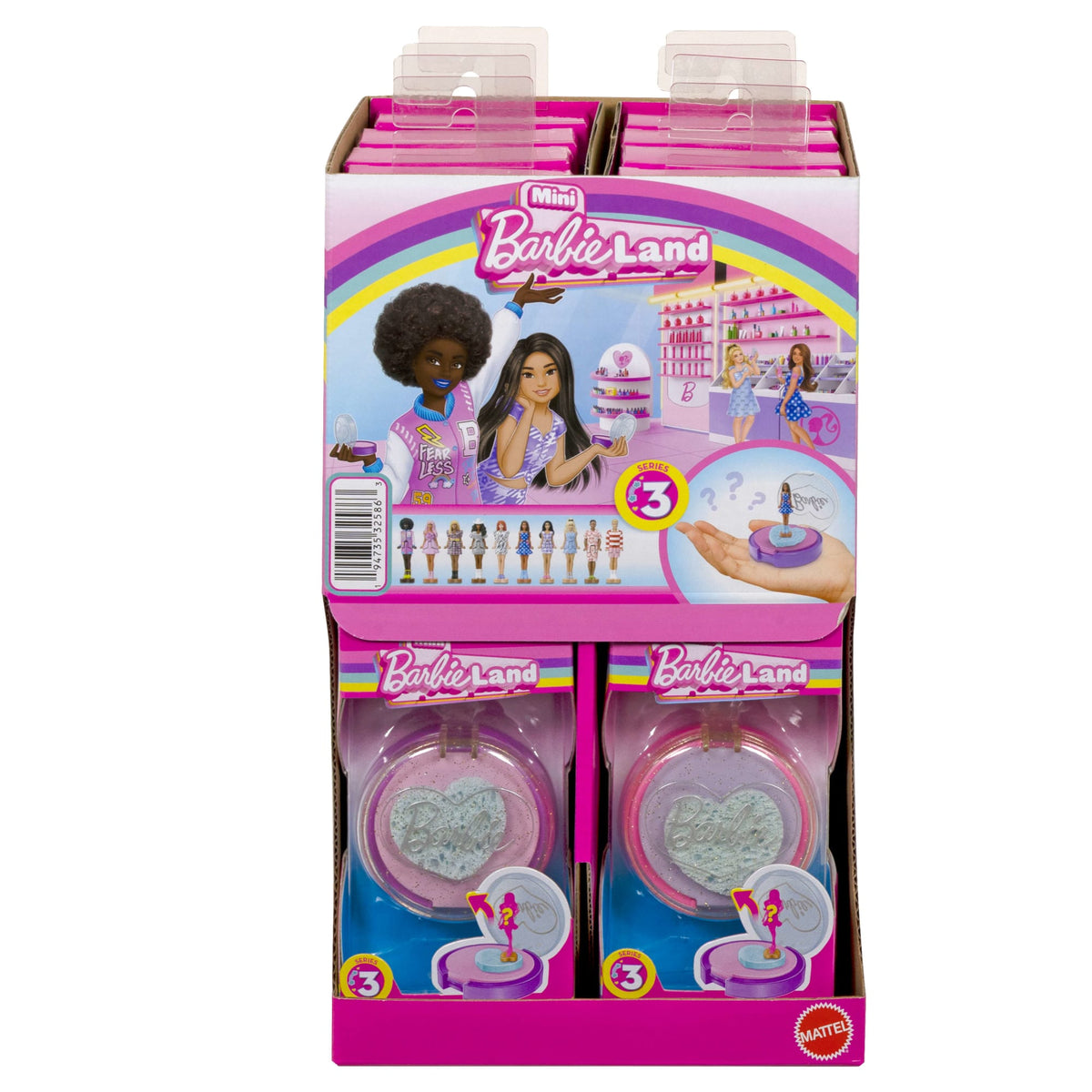 Barbie Mini Barbie Land Fashionistas Dolls, 1.5-Inch Dolls in Perfume Compact, Surprise Reveal