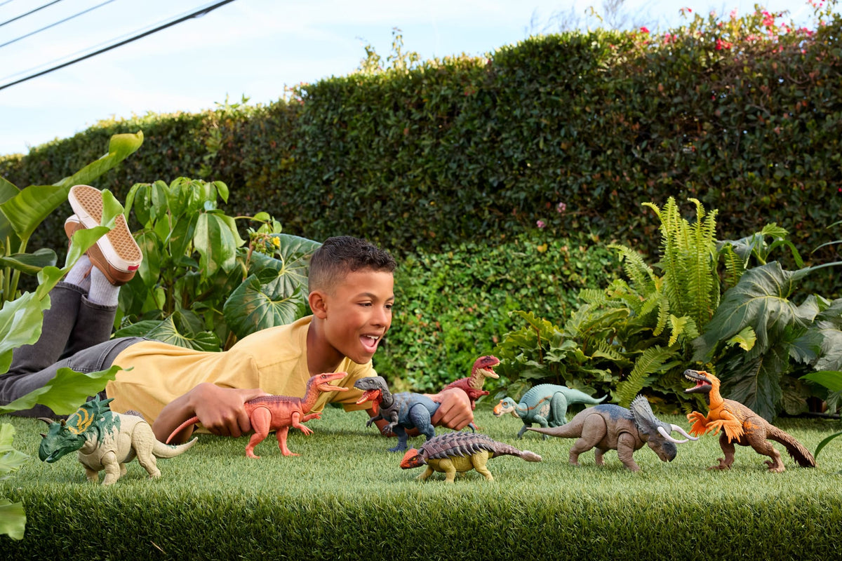 Jurassic World Dinossauro de Brinquedo Rebirth Rugido Selvagem Utahraptor