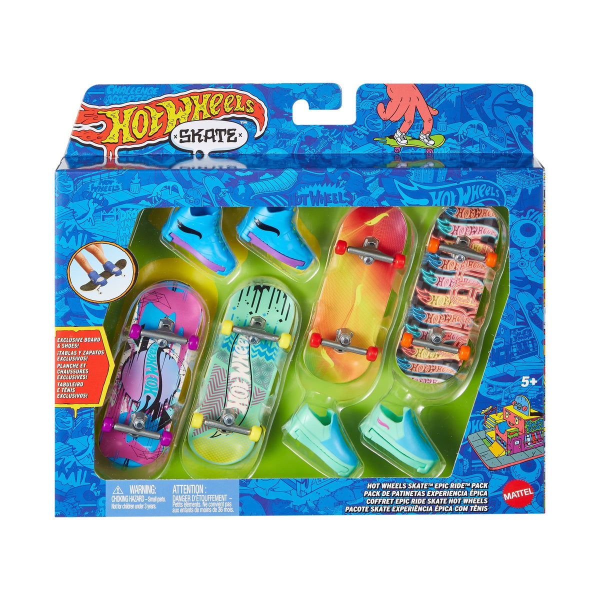 Hot Wheels Skate Veículo de Brinquedo Pacote de Patinetes Experiência Épica com Tênis