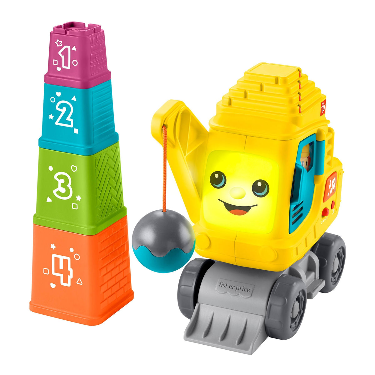 Fisher-Price  Grue Comptage et Empilage, Blocs, Lumières, Sons, Mult.