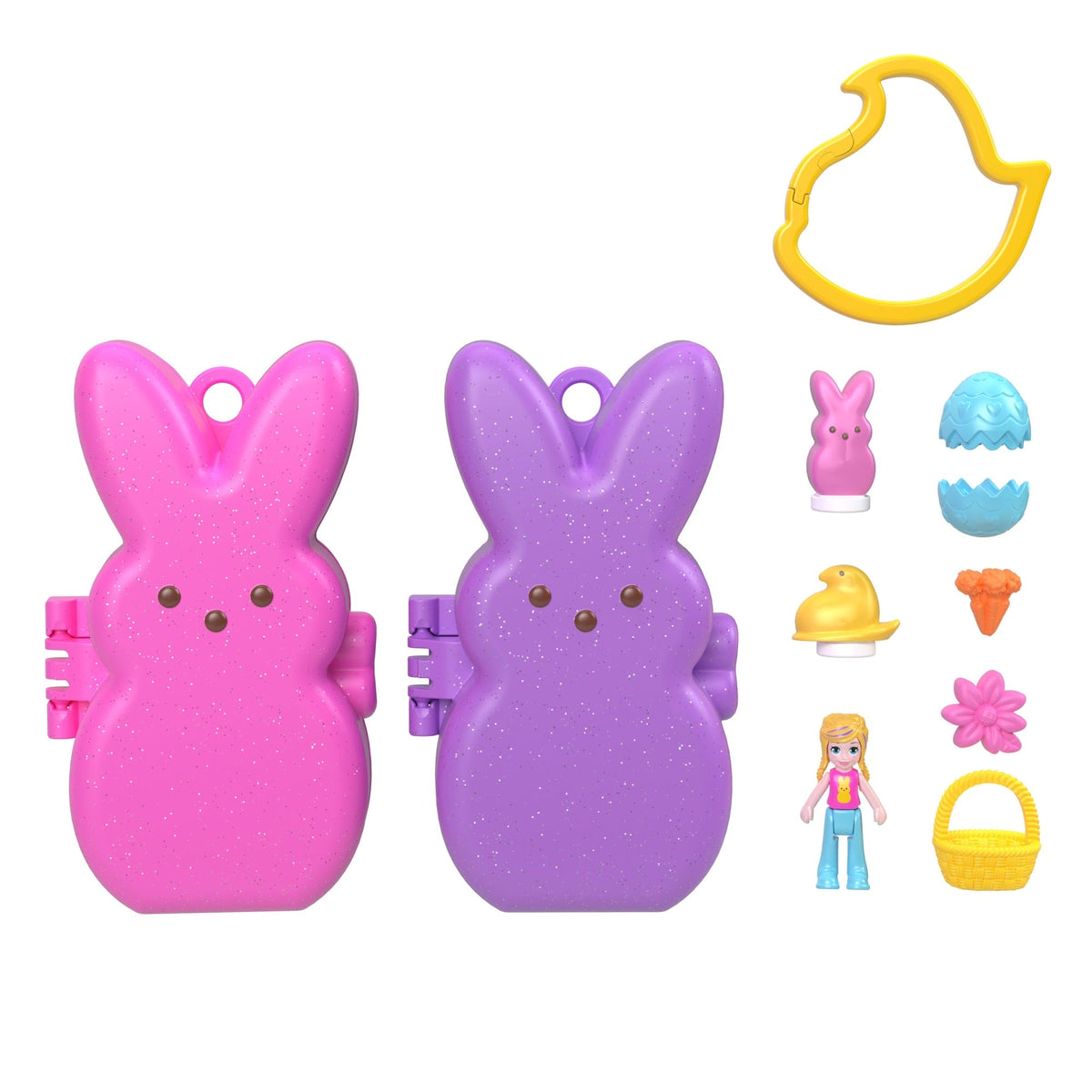 Polly Pocket Peeps Poupées et 2Coffrets6 Accessoires, Porte-Clés