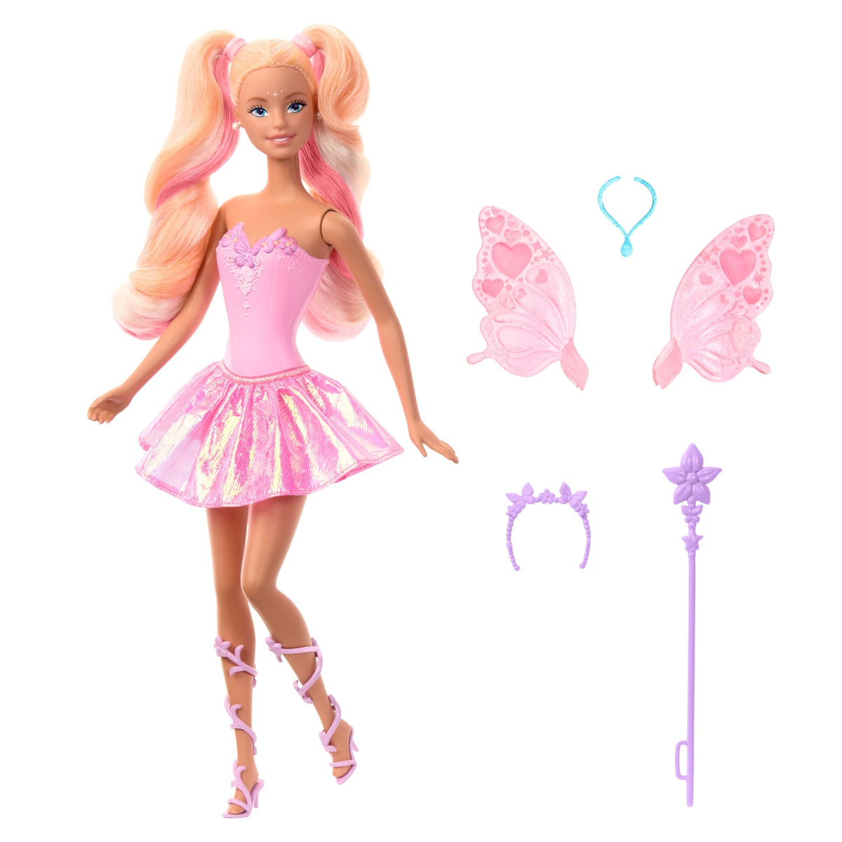 Barbie Fantaisie Poupée Fée, Ailes et Tenue à Changement de Couleur