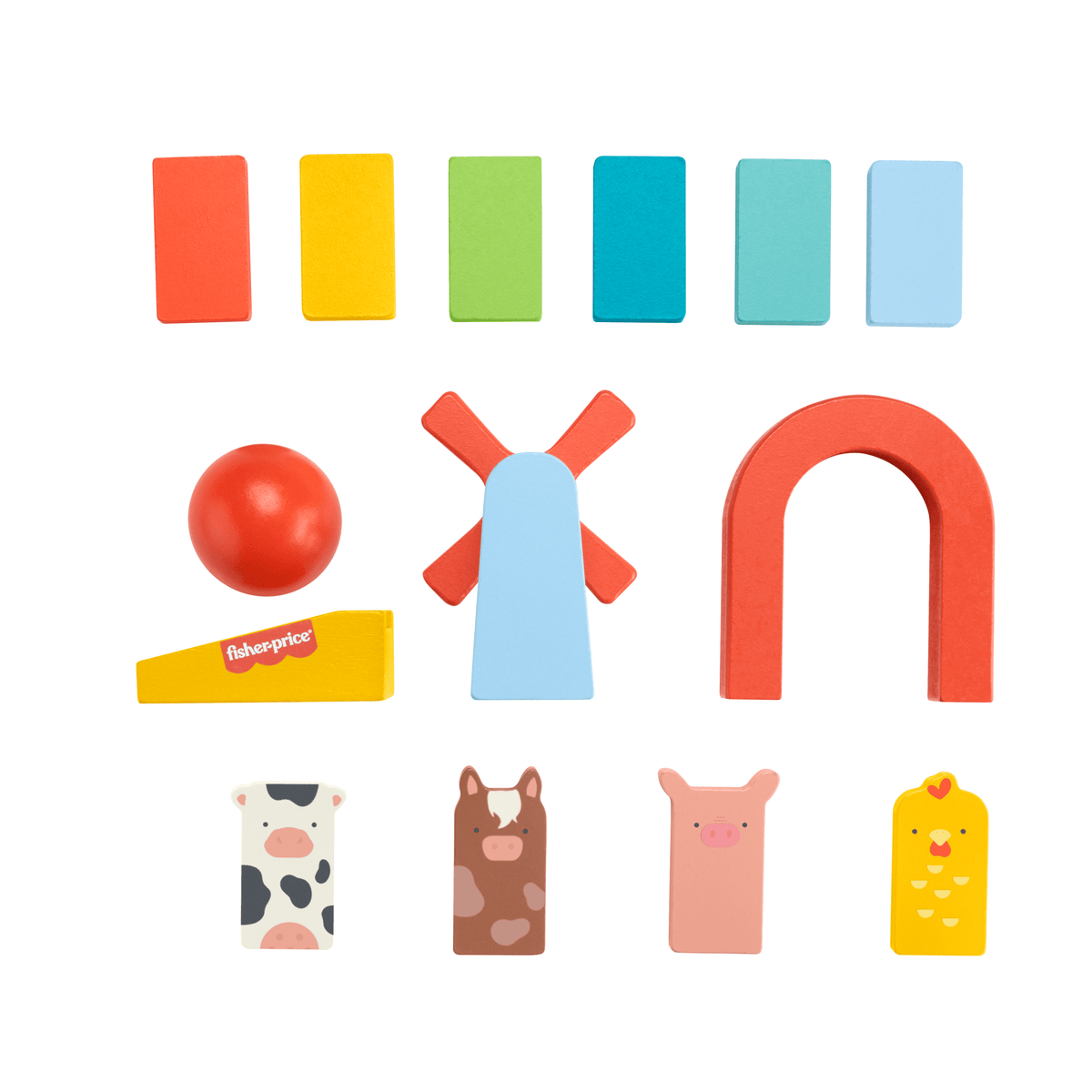 Fisher-Price  Coffret de Jeu Dominos en Bois, 72Éléments en Bois