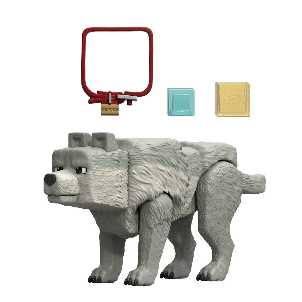 Minecraft Dennis The Wolf Action Figure & Accessories, 3.25-inch Toy Set inspired By A Minecraft Movie