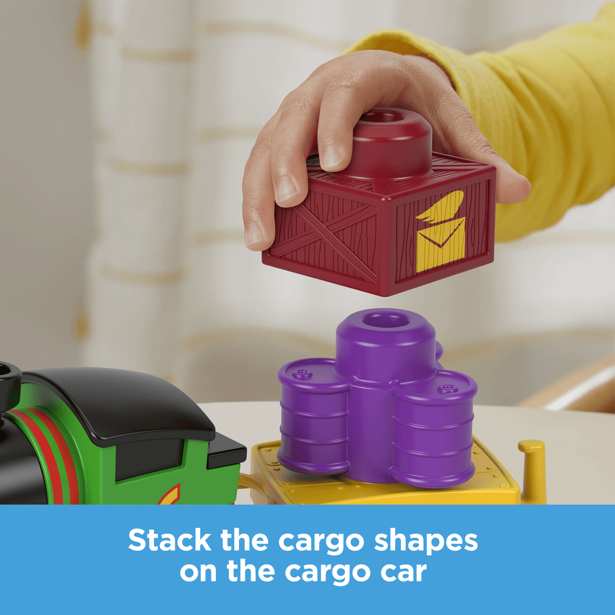 Thomas & Friends My First Percy Push-Along Toy Train With Stacking Cargo For Toddlers