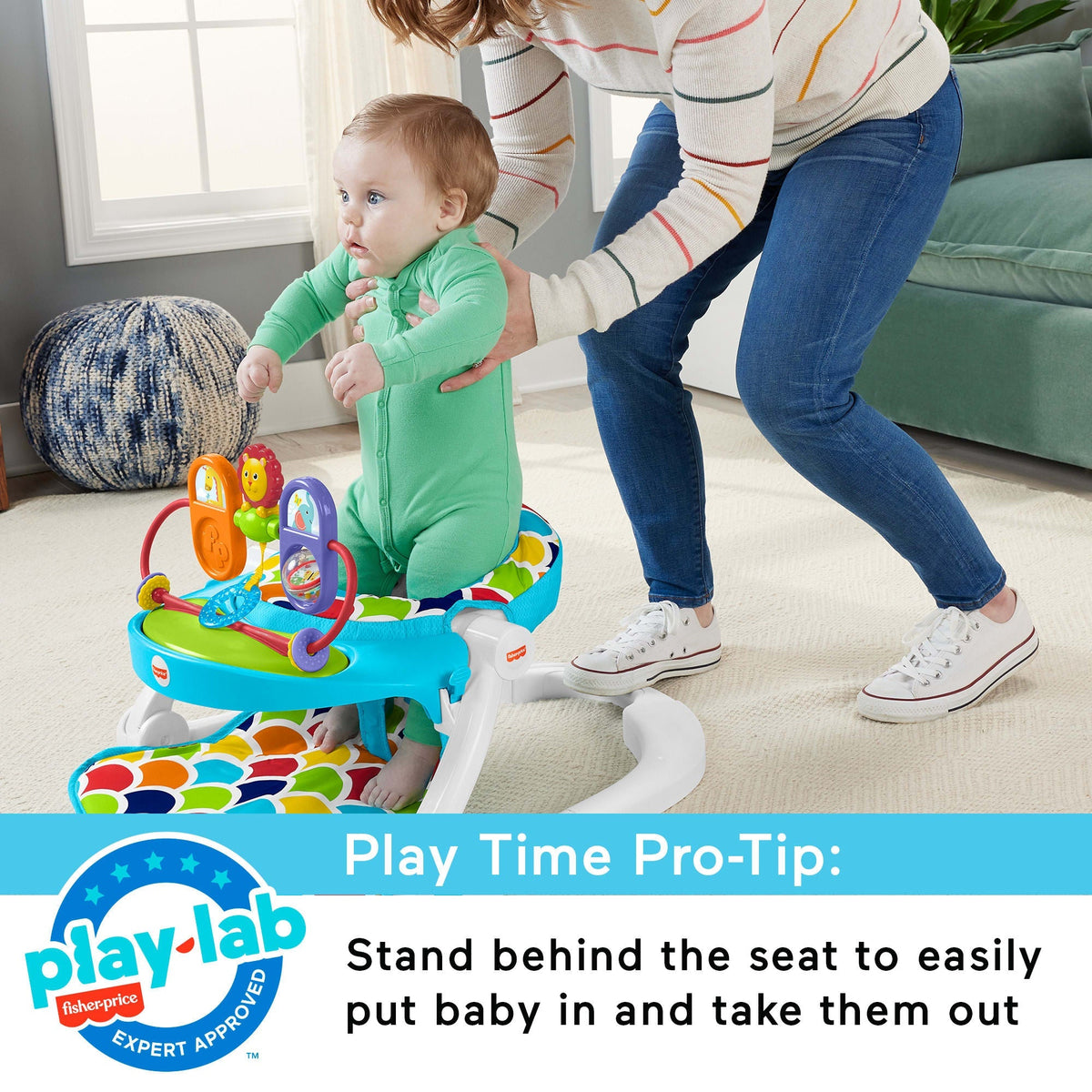 Fisher-Price Deluxe Sit-Me-Up Floor Seat With Toy Tray