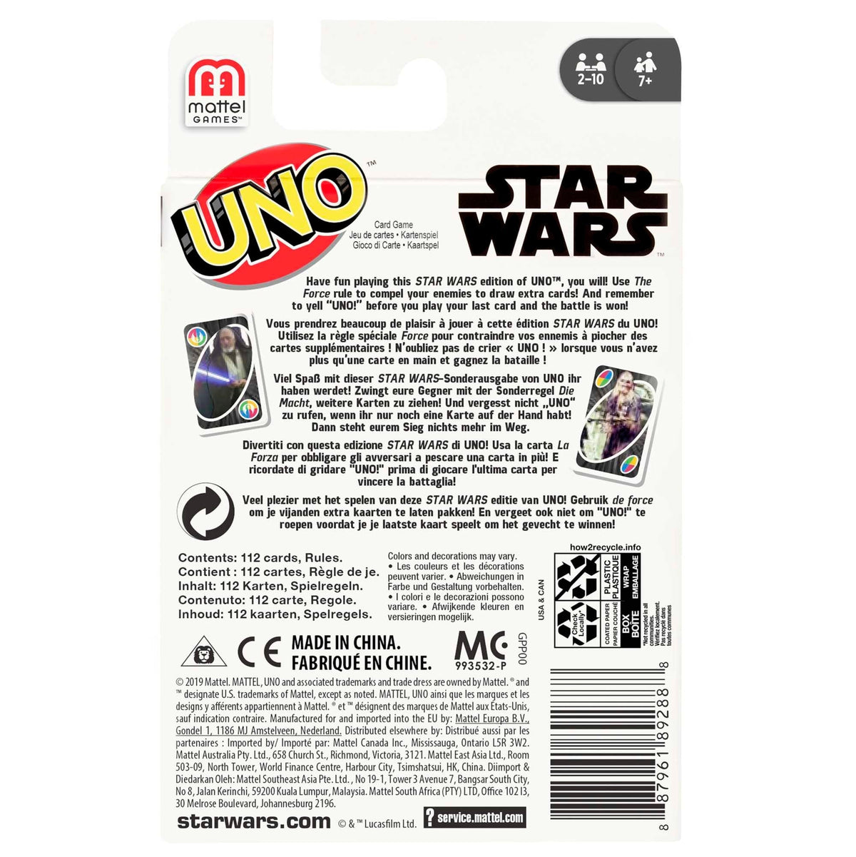 UNO Jogo de Cartas Star Wars
